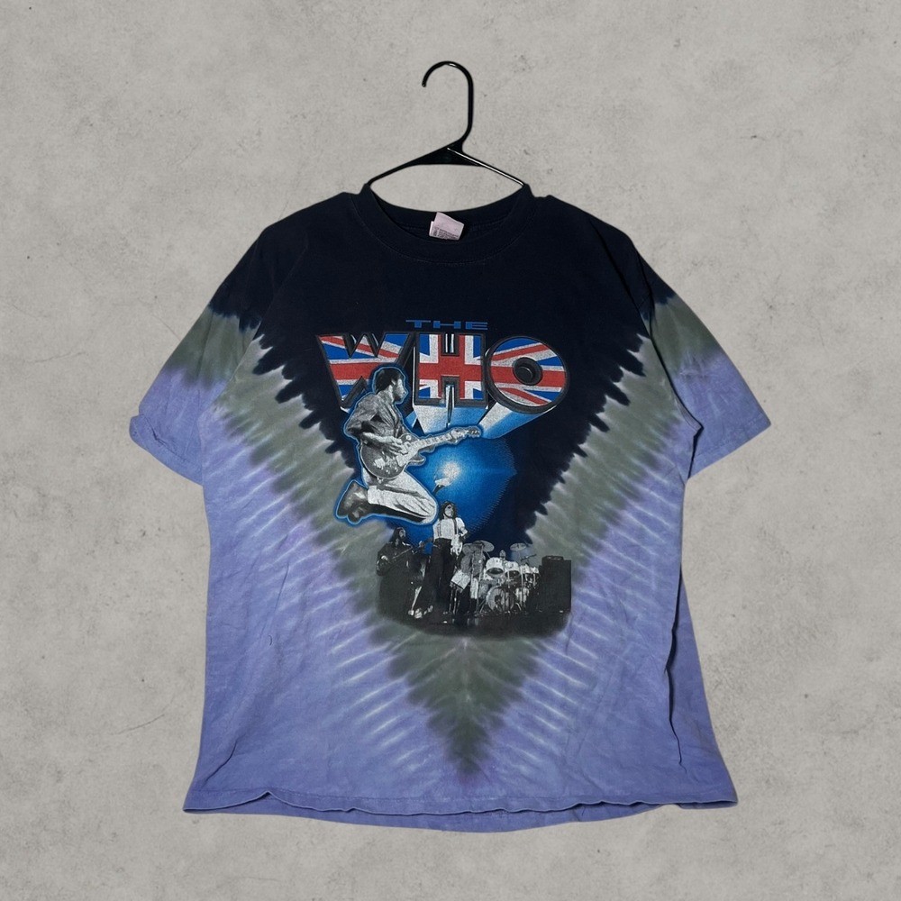The Who Graphic Band Tee Tie Dye Blue Purple Pete Townshend Rock Shirt Large